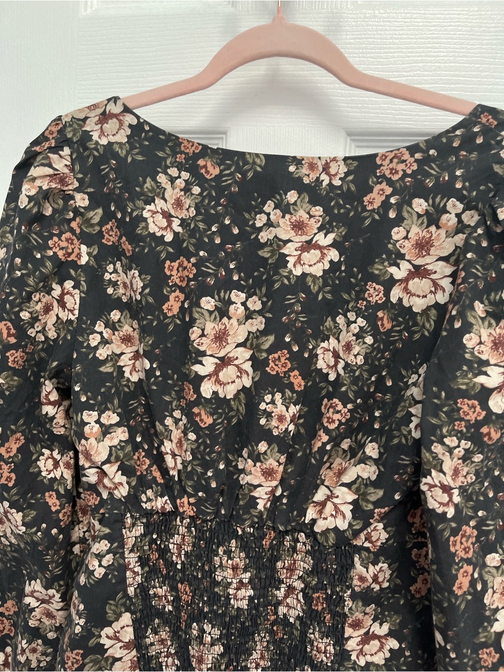 Abercrombie & Fitch Square Neck Blouse M Floral Balloon Sleeve Smock Feminine - Picture 12 of 15